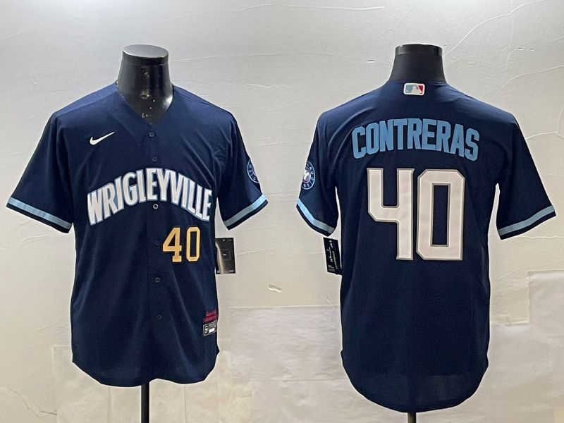 Men Chicago Cubs #40 Contreras Blue City Edition 2025 Nike MLB Jersey style 2->chicago cubs->MLB Jersey
